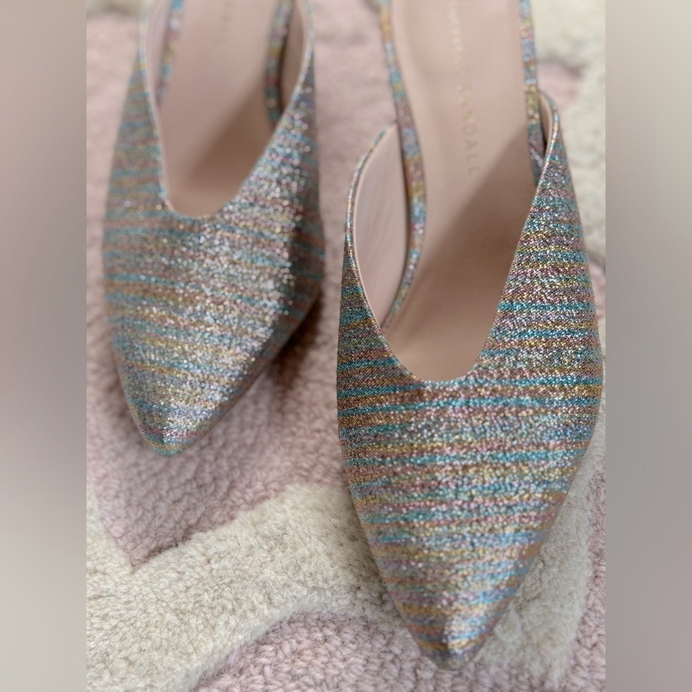 LOEFFLER RANDALL | JUNO DESIGNER LUXURY PASTEL METALLIC RAINBOW MULES - Picture 5 of 5